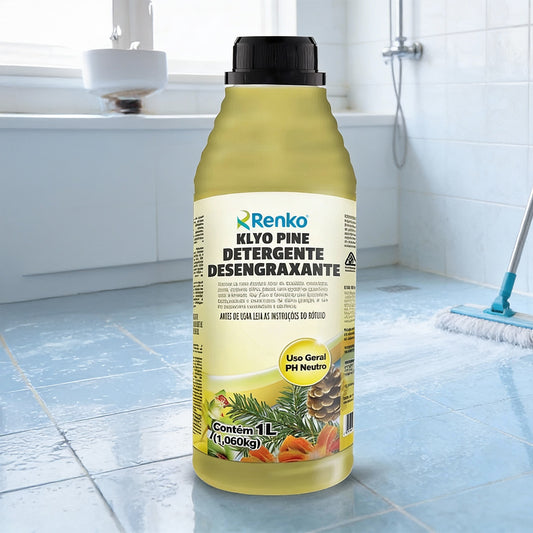 Klyo Pine detergente desengraxante Uso geral PH neutro 1L Renko - Acompanha Borrifador